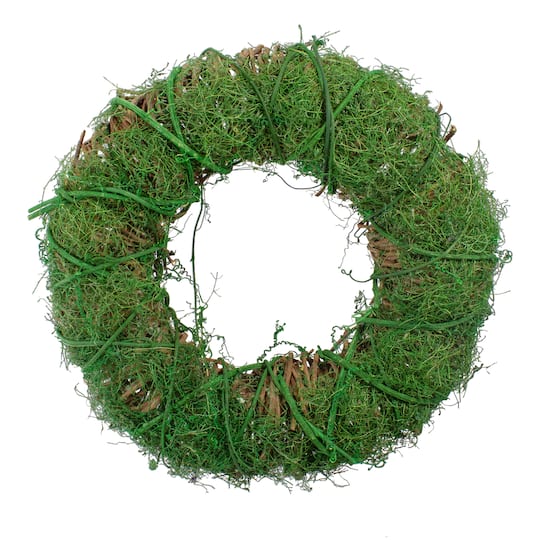 12&#x22; Green Moss &#x26; Twig Wreath